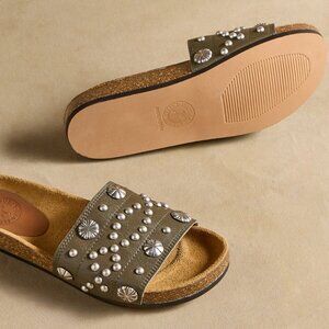 Penelope Chilvers Sol Stud Slides Olive Color